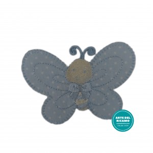 Iron-on Embroidery Sticker - Light Blue Butterfly